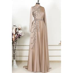 image-Champagne Muslim Evening Dress Formal Party