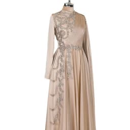 image-Champagne Muslim Evening Dress Formal Party