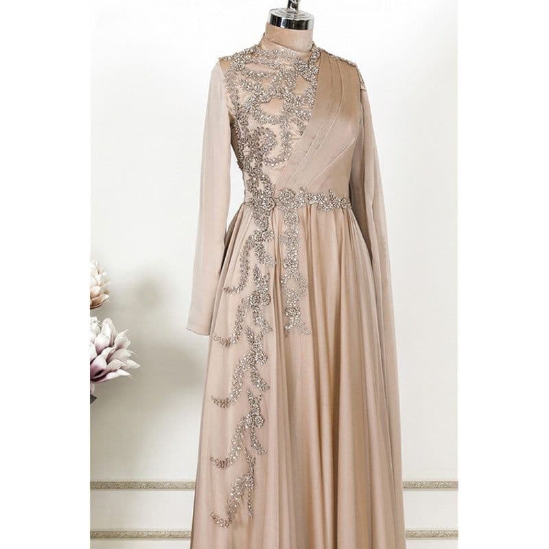 image-Champagne Muslim Evening Dress Formal Party