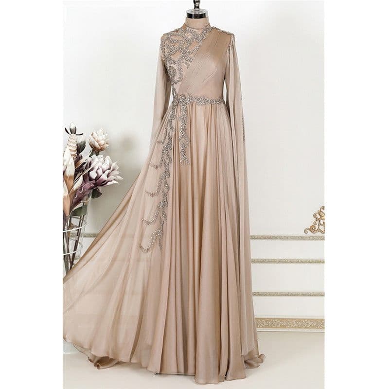 image-Champagne Muslim Evening Dress Formal Party