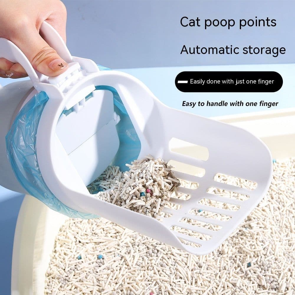 image-Upgrade Widen Cat Litter Shovel Scoop With Refill Bags Large Cat Litter Box Self Cleaning Cat Waste Bin System Pet Supplies Pet Products