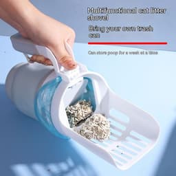 image-Upgrade Widen Cat Litter Shovel Scoop With Refill Bags Large Cat Litter Box Self Cleaning Cat Waste Bin System Pet Supplies Pet Products