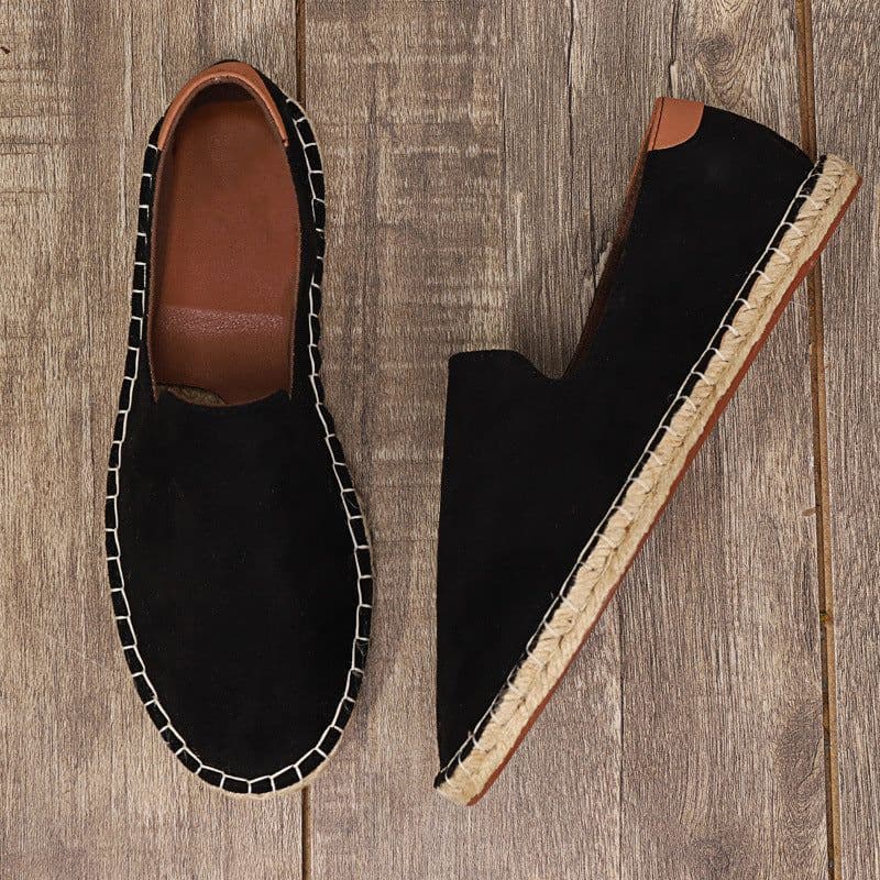 image-Men's Straw Woven Hemp Rope Shoes Fisherman Slip-on Canvas Shoes