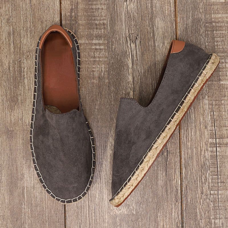 image-Men's Straw Woven Hemp Rope Shoes Fisherman Slip-on Canvas Shoes
