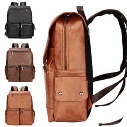 image-Men's Computer Bag Vintage Canvas Backpack