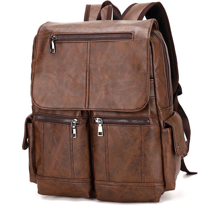 image-Men's Computer Bag Vintage Canvas Backpack