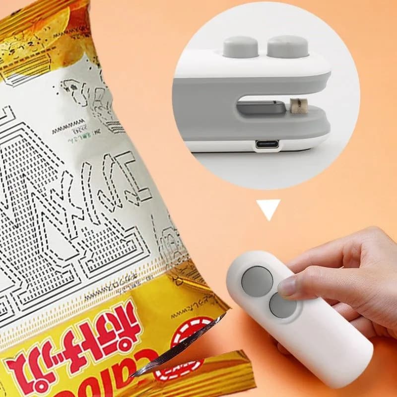 image-Chip Bag Sea Vacuum Sealing Machine Handheld Heat Vacumn Sealer Portable Heat Sealer USB Rechargeable For Food Storage Clip Bag Kitchen Gadgets