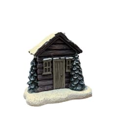 image-Log Cabin Incense Burner Rustic Christmas Chimney Hut Incense Cone Burner Collectible Resin Statue Table