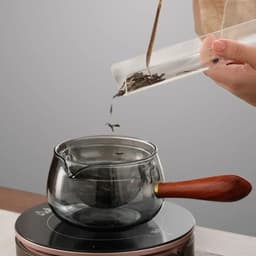 image-Semi-automatic Rotary Heat-resistant Glass Teapot Lazy Tea Making With Infuser And Wooden Handle Office Home Accessories Kitchen Gadgets