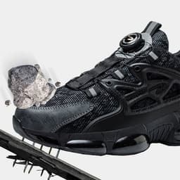 image-Rotating Button Labor Shoes No-tie