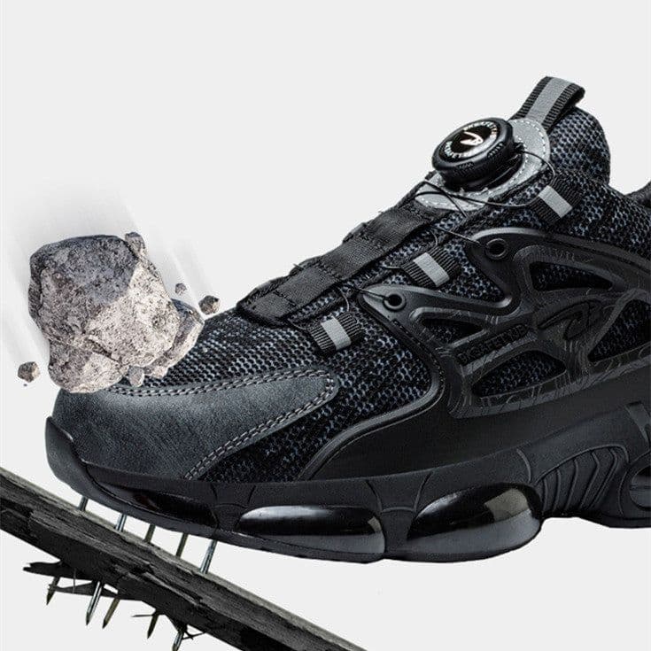 image-Rotating Button Labor Shoes No-tie