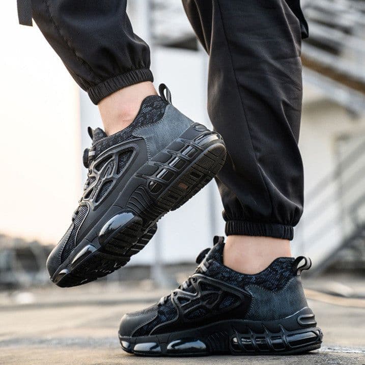image-Rotating Button Labor Shoes No-tie
