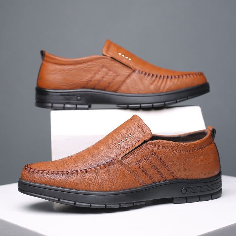 image-New Men's Leather Shoes, Men's Casual Shoes, Leather Upper And Soft Sole