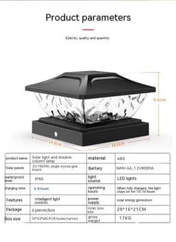 image-Solar Pillar Lamp Outdoor Waterproof