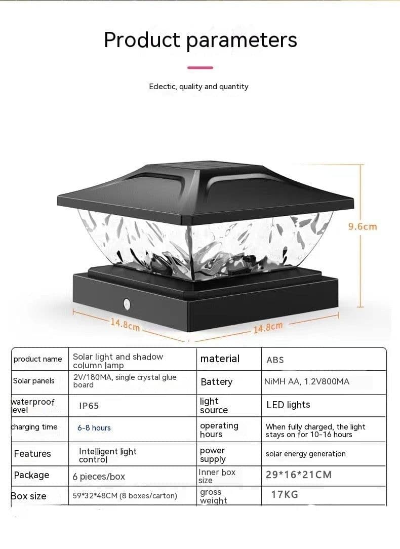image-Solar Pillar Lamp Outdoor Waterproof