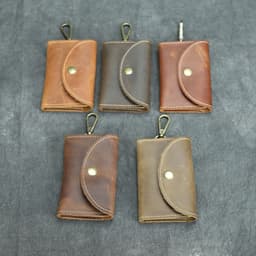 image-Handmade Crazy Horse Leather Key Case Large Capacity