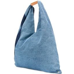 image-Women's Fashion Large Capacity Blue Denim Printing Handbag