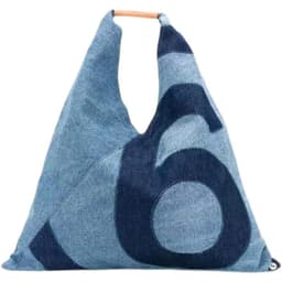 image-Women's Fashion Large Capacity Blue Denim Printing Handbag