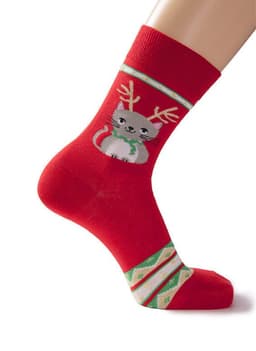 image-Big Red Cotton Christmas Mid-calf Personality E-commerce Socks Gift Socks