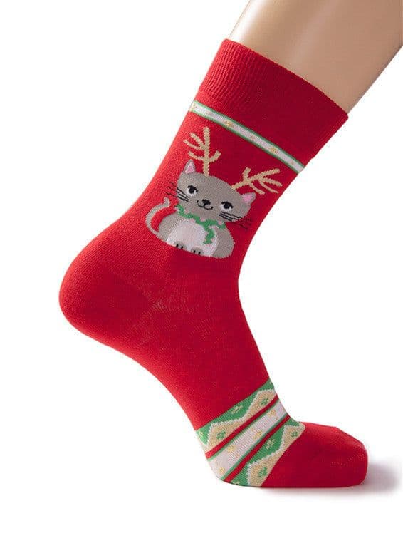 image-Big Red Cotton Christmas Mid-calf Personality E-commerce Socks Gift Socks