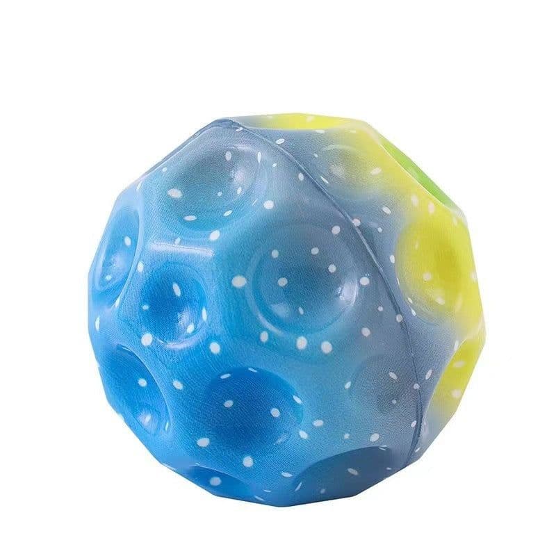 image-Colorful Hole Ball Soft Bouncy Ball Anti-fall Moon Shape Porous Bouncy Ball Kids Indoor Toys Ergonomic Design Elastic Ball