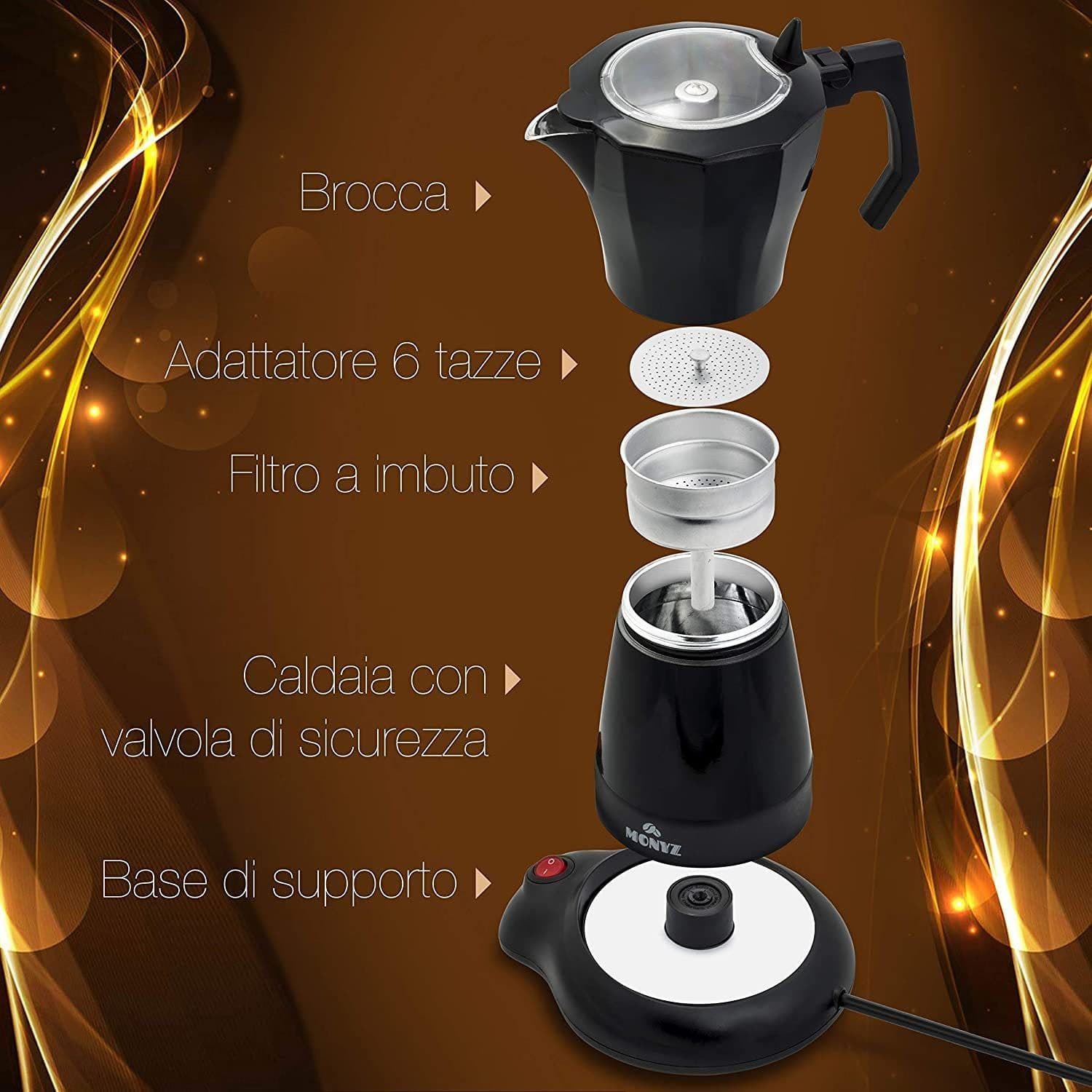 image-Electric Moka Pot Coffee Machine Electric Automatic With Insulation Moka Pot