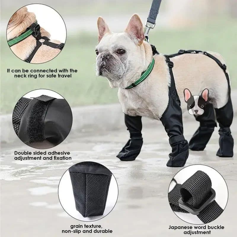 image-Waterproof Dog Shoes Adjustable Dog Boots Pet Breathbale Shoes For Outdoor Walking Soft French Dog Shoes Pets Paws Protector Pet Products