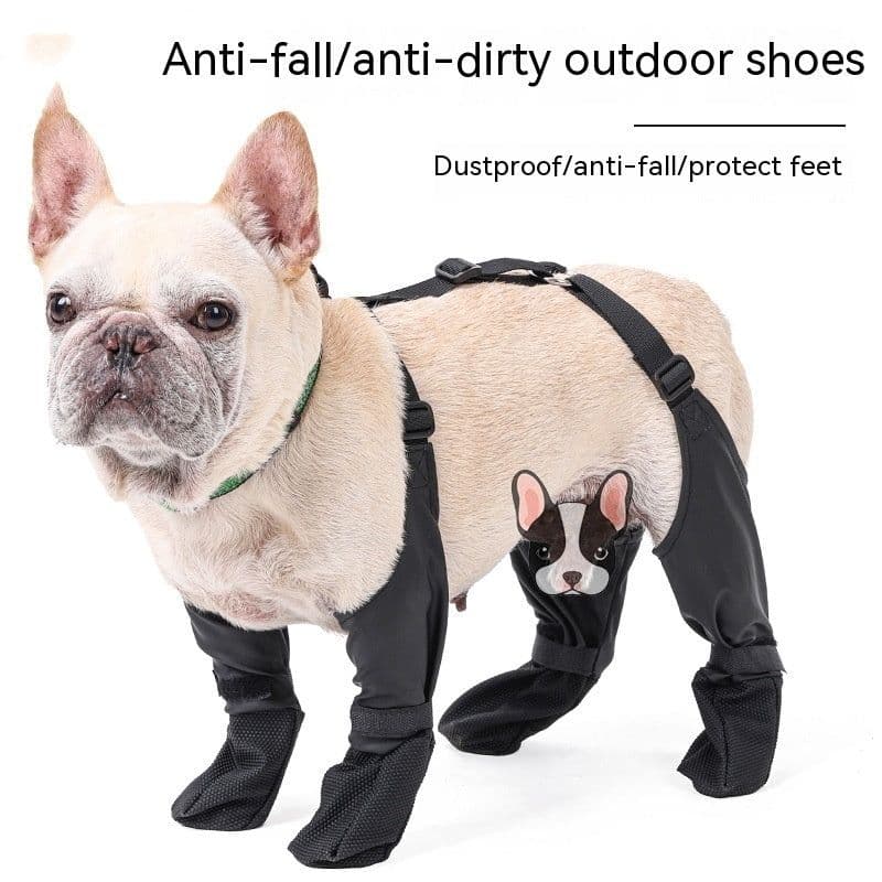 image-Waterproof Dog Shoes Adjustable Dog Boots Pet Breathbale Shoes For Outdoor Walking Soft French Dog Shoes Pets Paws Protector Pet Products