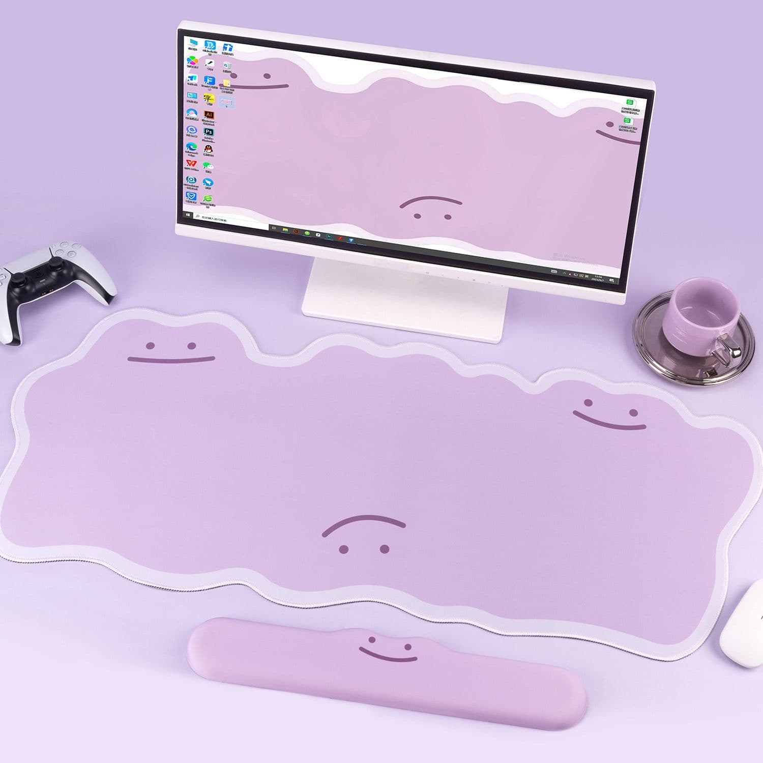 image-E-sports Mouse Pad Extra Large Thickened Lock Edge Desk Pad Office Computer Pad Keyboard Support Wrist