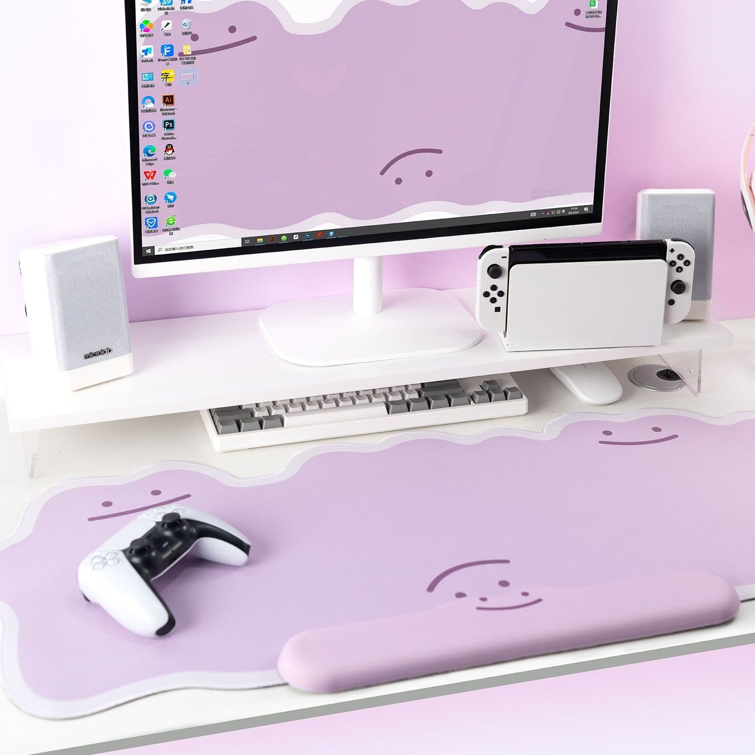 image-E-sports Mouse Pad Extra Large Thickened Lock Edge Desk Pad Office Computer Pad Keyboard Support Wrist