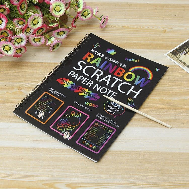 image-Children's Colorful Puzzle Scraping Painting Paper DIY Handmade Creative Painting Large Scratch Art Paper