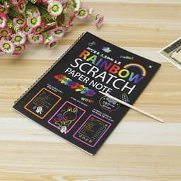 image-Children's Colorful Puzzle Scraping Painting Paper DIY Handmade Creative Painting Large Scratch Art Paper