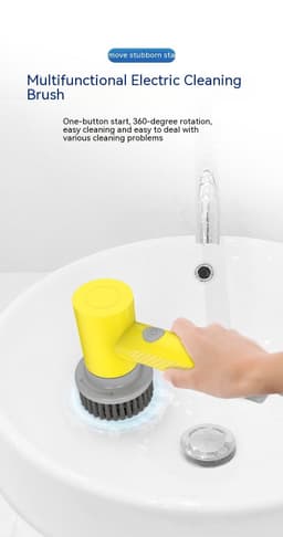 image-Fully Automatic Charging Bathroom Toilet Smart Wireless Three-in-one Bathroom Ceramic Tile Brush Waterproof Electric Cleaning Brush