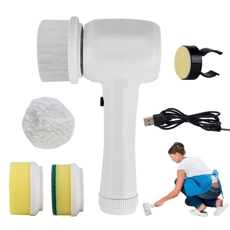 image-Electric Cleaning Brush 4 In 1 Spinning Scrubber Handheld Electric Cordless Cleaning Brush Portable