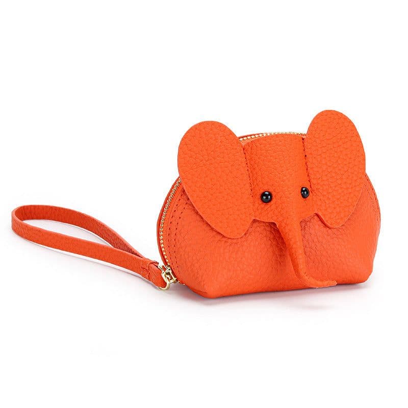 image-Cute Coin Purse Leather Cartoon Elephant
