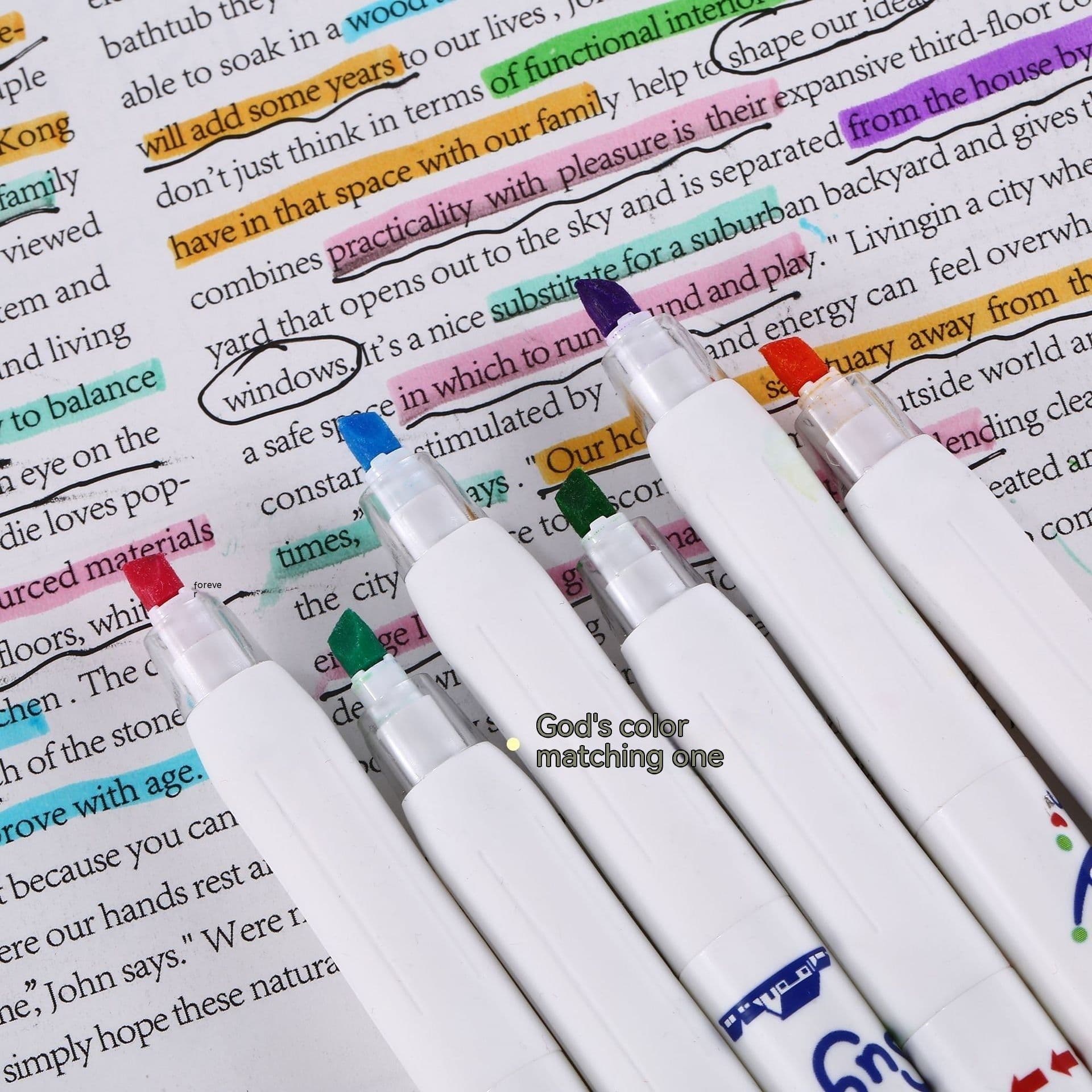 image-Fluorescent Pen Snacks Student Journal Key Mark Color Graffiti