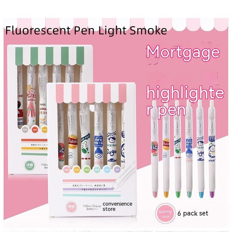 image-Fluorescent Pen Snacks Student Journal Key Mark Color Graffiti