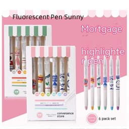 image-Fluorescent Pen Snacks Student Journal Key Mark Color Graffiti