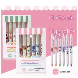 image-Fluorescent Pen Snacks Student Journal Key Mark Color Graffiti