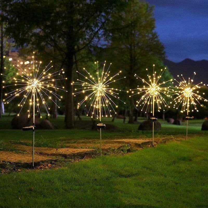 image-Solar Fireworks Ground Lamp Outdoor Garden Courtyard Holiday