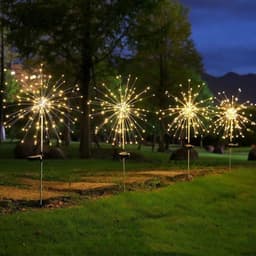 image-Solar Fireworks Ground Lamp Outdoor Garden Courtyard Holiday