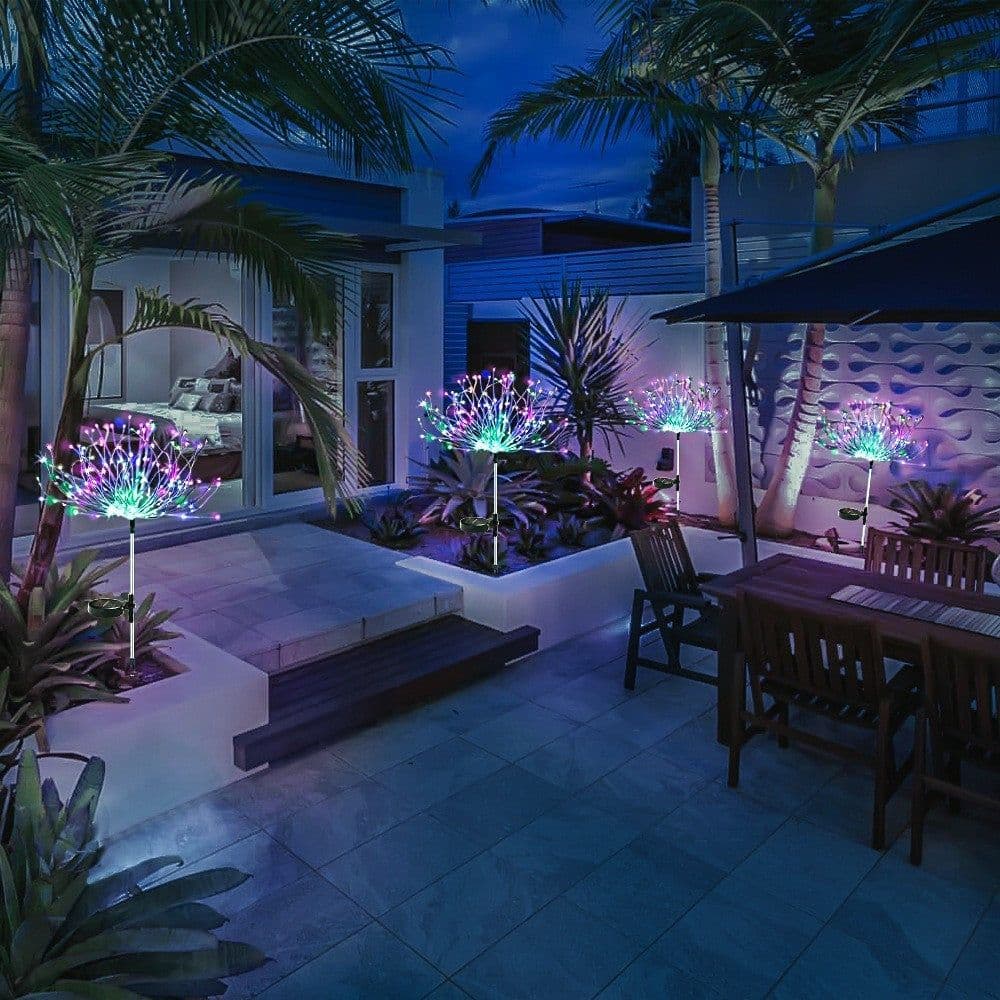 image-Solar Fireworks Ground Lamp Outdoor Garden Courtyard Holiday