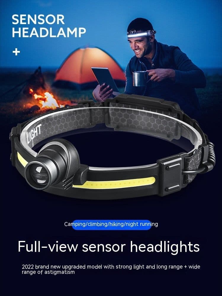 image-Multifunctional Silicone Night Running Induction Telescopic Zoom Outdoor Led Emergency Light