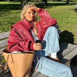 image-Loose Fashion Retro Jacket Cool Stand Collar Long Sleeve Jacket Womens Clothing