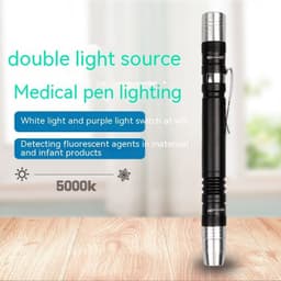 image-White Purple Light Double-headed Flashlight Pen Lamp Medical Pen Lamp Aluminum Alloy