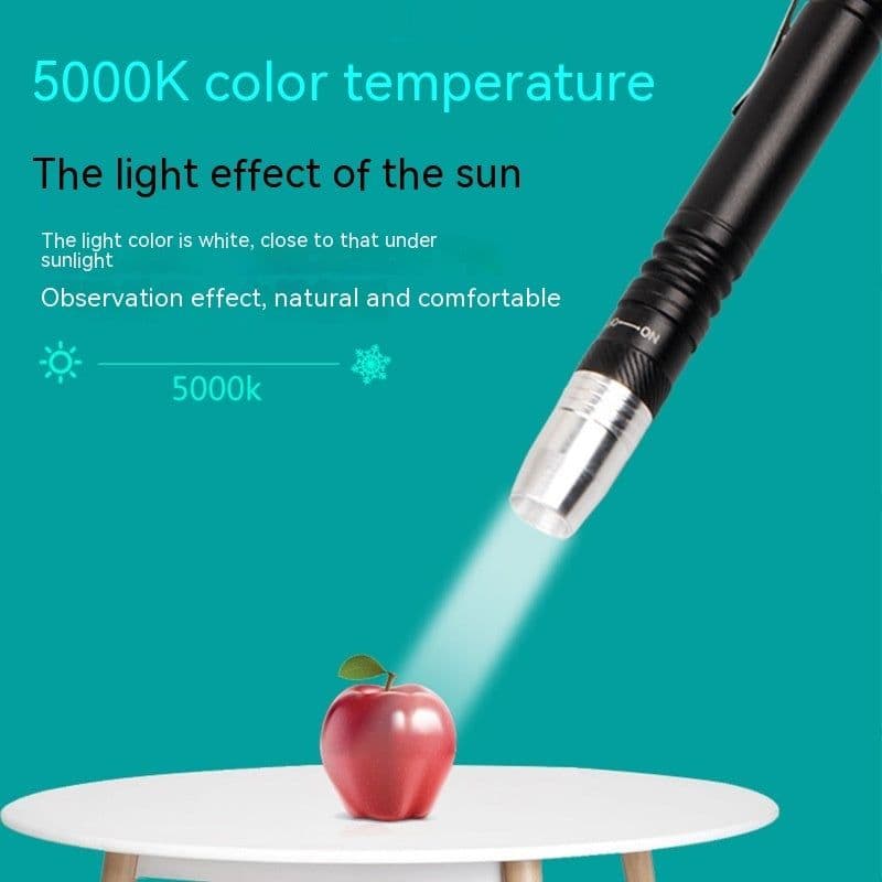 image-White Purple Light Double-headed Flashlight Pen Lamp Medical Pen Lamp Aluminum Alloy