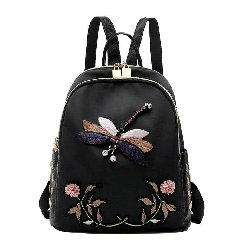 image-Chinese Style Embroidery Waterproof Large Capacity Ultra-light Japanese And Korean Leisure Travel Backpack