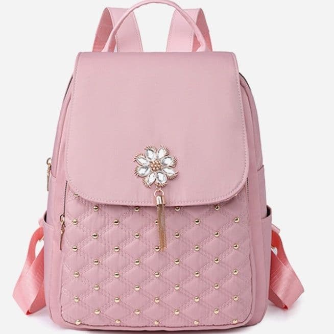 image-Korean Style Women's Nylon Backpack Fashion Embroidery Thread