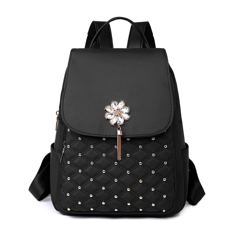 image-Korean Style Women's Nylon Backpack Fashion Embroidery Thread