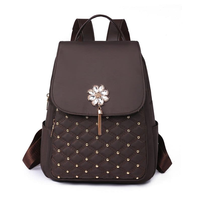 image-Korean Style Women's Nylon Backpack Fashion Embroidery Thread